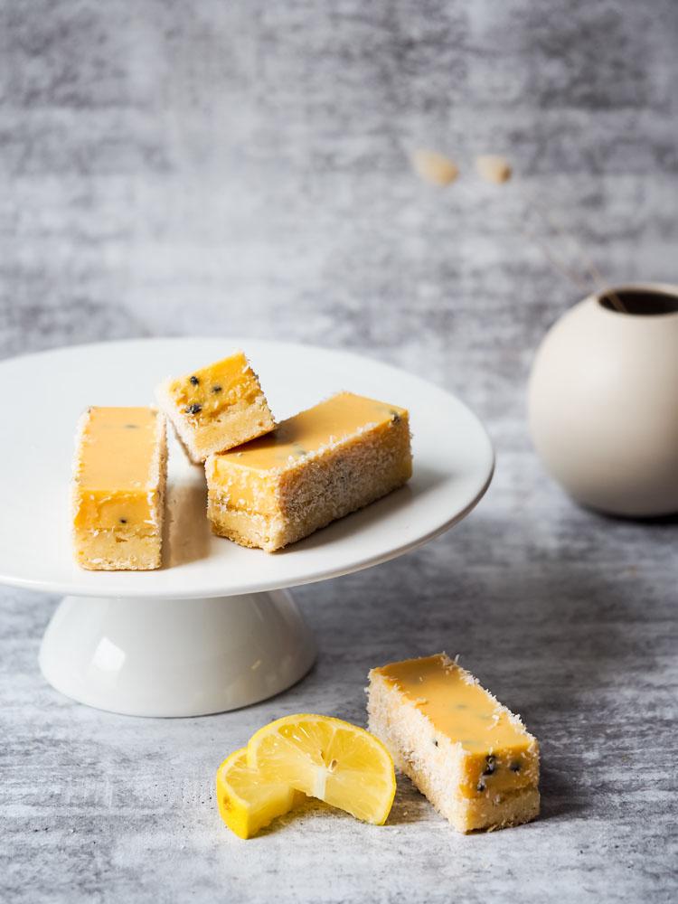 The Mistress 100% Gluten Free Lemon Passionfruit Vanilla Biscuit Best Slices Melbourne Best Desserts Delivery Melbourne Gluten Free Bakery Northcote Melbourne Wide Delivery Safe for Coeliacs Dedicated Gluten Free Kitchen