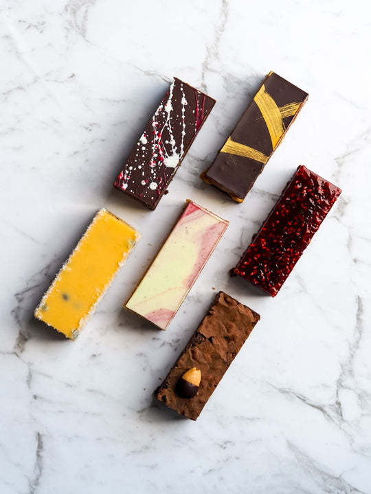 Mob Box Assorted Gluten Free Dessert Bars 6 Pack 100% Gluten Free Made in a Dedicated Gluten Free Kitchen Best Gluten Free Desserts Melbourne Regional Victoria Desserts Delivery Northcote Dessert Shop