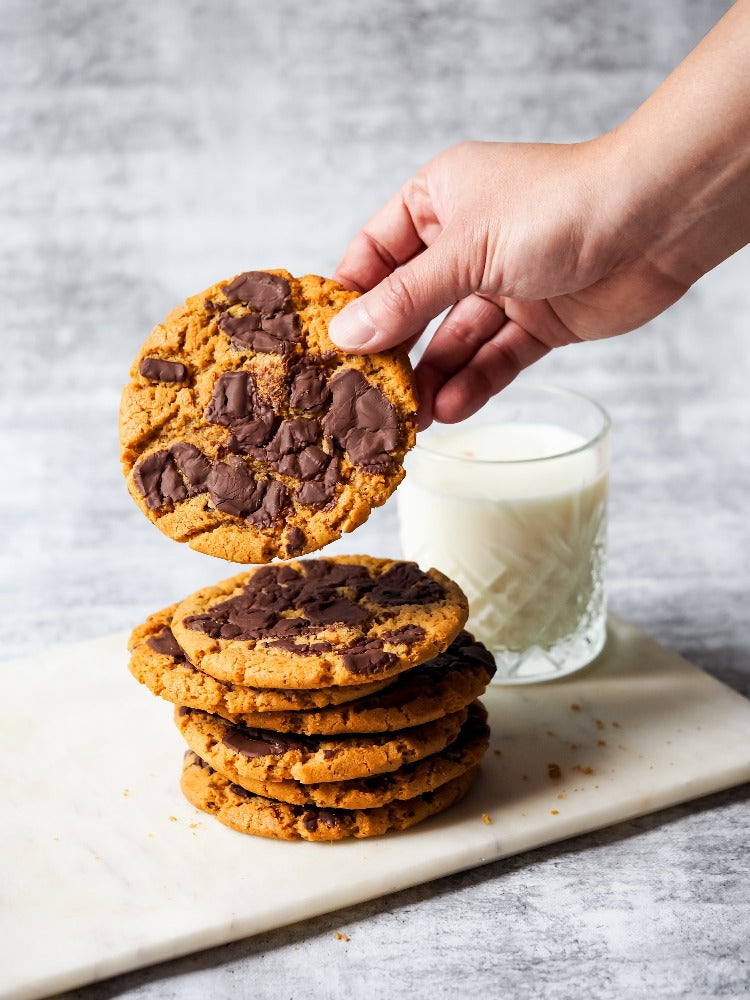 Peanut Butter Cookie Dairy Free Peanut Butter Choc Chip Cookie Chocolate Chunks Gluten Free Dairy Free Henchmen Cookies 100% Gluten Free Peanut Butter Chocolate Cookies 100% Gluten Free Best Peanut Butter Cookies Chocolate Cookies Melbourne Wide Delivery Click and Collect Northcote Safe for Coeliacs Gluten Free Bakery Gluten Free Desserts Northcote Dandenong Accredited by Coeliac Australia