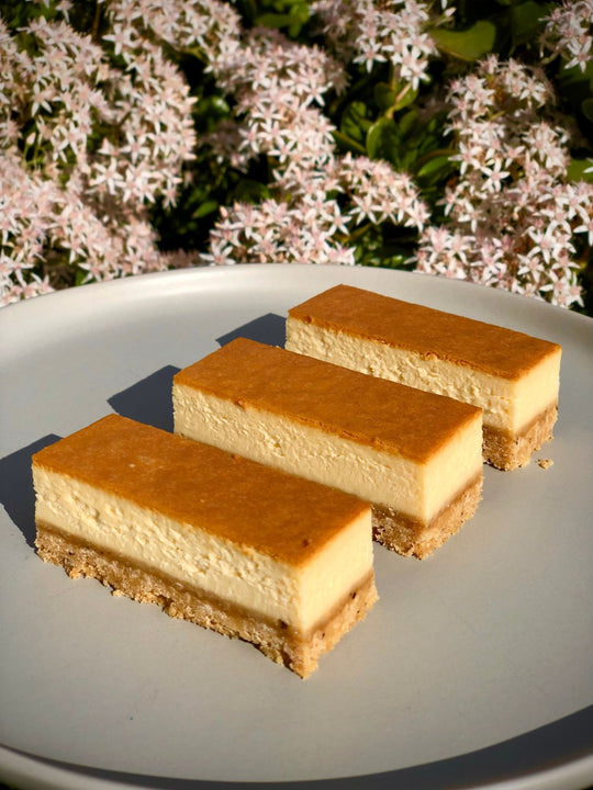 Photo of Gluten Free Cheesecake Baked Cheesecake New York Cheesecake Slice "The Secretary" Gluten Free Bakery Melbourne Northcote Dandenong Desserts Delivery Melbourne Regional Victoria Accredited by Coeliac Australia